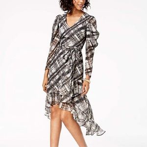 NWT long sleeve flowy dress w/ gold flecks